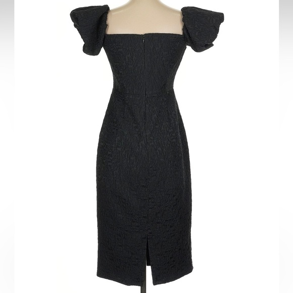 Laundry by Shelli Segal Black Textured Off The Shoulders Cocktail Dress Size 2 - Picture 3 of 5